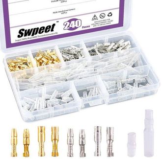 No Brand Abrazadera De Soldadura - Abrazadera De Conexi&oacute;n - Acoplamientos De Cabeza Esf&eacute;rica De 3,9 Mm, 240 Piezas, Lat&oacute;n Macho/hembra Con Tapa Aislante, Aptos