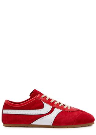 Dries Van Noten Dustin Panelled Suede Sneakers - Red - 38 (IT38 / UK5)