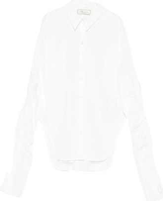 Blumarine Gathered-sleeve Button-down Shirt