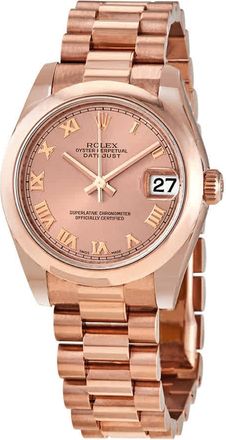 Rolex Oyster Perpetual Datejust Pink Dial Automatic Ladies 18 Carat Everose Gold Watch 178245PKRP