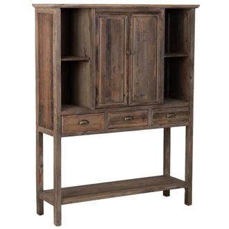 Wanderlust Deco Armario de madera con 2 puertas y 3 cajones 127x40x163,5h cm