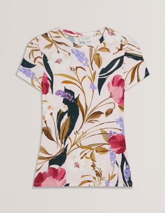 Ted Baker Womens Slim Fit Crew Neck Short Sleeve T-Shirt - Pl Pink - Size: 10