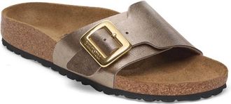 Birkenstock Womens Catalina Luxe Buckle Slides In Graceful Taupe