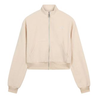 GCDS Gcds, Hoodies & sweatvesten, Dames, Beige, 2Xs, Katoen, Zip-Up Lounge Jas