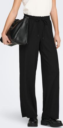 Only Schlupfhose ONLY ONLALTA MW STRING WIDE PANT PNT ZLO, Damen, Gr. XL, L&auml;nge 32, schwarz, Web, Obermaterial: 98% Polyester, 2% Elasthan, unifarben, lang