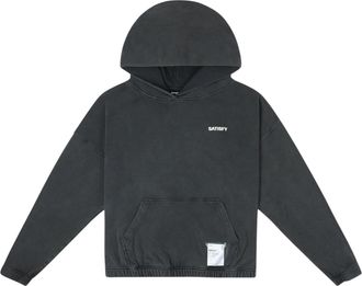 SATISFY Dark Charcoal Relaxed Fit Hoodie with Kangaroo Pocket