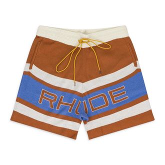 Rhude BROWN PRAVIL RACING KNIT SHORT