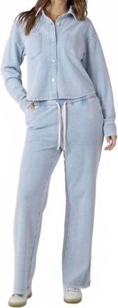 Dex Clothing Knit Lounge Pants In Washed Light Blue