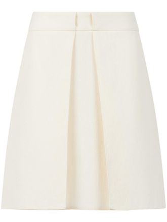 Marni Structured A-Line Mini Skirt in Creamy Ovine Leather