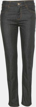 Emporio Armani Black Rhinestone Hem Denim Jourdan Jeans M/waist