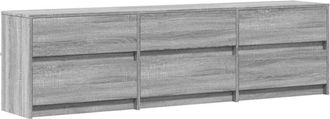 vidaXL Vidaxl - tv Cabinet with led Grey Sonoma 180x34x50 cm Engineered Wood