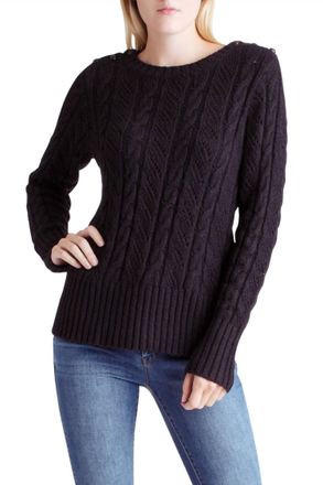 Kensie Punk Yarn Sweater In Black