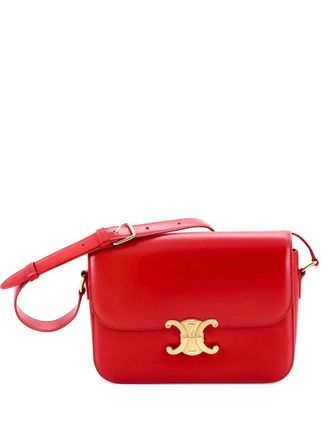 Celine Triomphe Shoulder Bag Smooth Calfskin Medium crossbody bag - Red