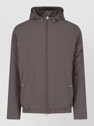 Herno hooded coat packable design elastic hem