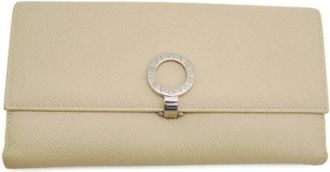 Bulgari Pre-owned Vintage Lange Portemonnee - Dames - Vintage Accessoires - Beige - ONE Size - Leer - Vintage