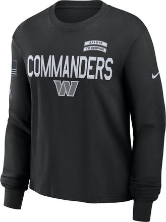 Nike Washington Commanders Salute to Service Sideline Nike Womens Dri-FIT NFL Long-Sleeve T-Shirt in Black | 02GD00AA2Z-ED0