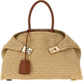 Ferragamo Beige Hug Medium Satchel