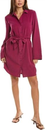 Bella Dahl Mini Shirt Dress In Magenta