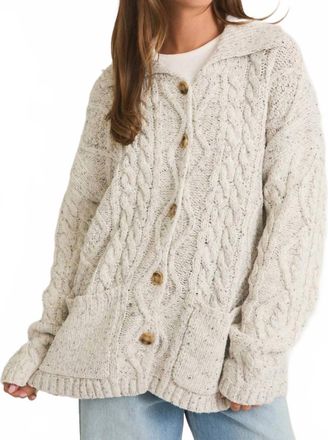 Le Lis Blanc Deux Harbor Oversized Cardigan In Heather Grey