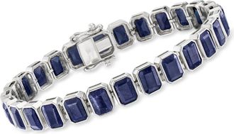 Ross-Simons Bezel-Set Sapphire Bracelet in Sterling Silver
