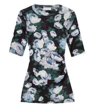 Stella McCartney Black Floral Round Neck Top