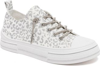 SUGAR Womens Canvas Sneakers, Low-Top Casual Fashion Tennis Shoes with Cushioned Insole and Flexible Rubber Outsole for Everyday Walking - Awesome, White Si