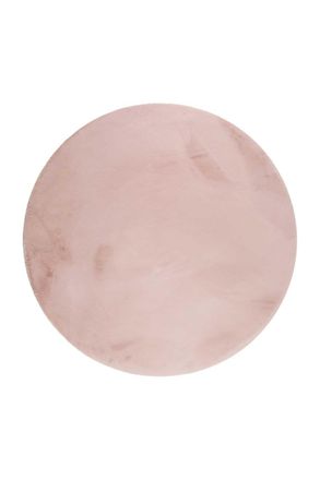 Esprit Alfombra redonda de piel de conejo artificial suave rosa D150