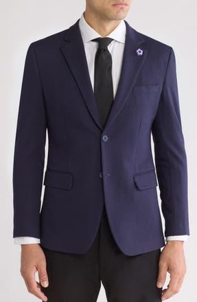 T.R. Premium Slim Fit Two-Button Knit Fashion Blazer in Navy at Nordstrom Rack, Size Xx-Large