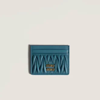Miu Miu Matelassé nappa leather card holder