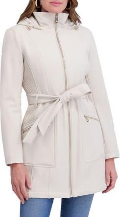 Kensie Hooded Softshell Jacket in Ivory at Nordstrom Rack, Size X-Large