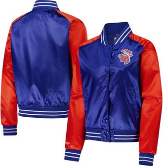 Mitchell & Ness Womens Mitchell & Ness Royal Denver Broncos Team 2.0 Satin Raglan Full-Snap Jacket at Nordstrom, Size Xx-Large