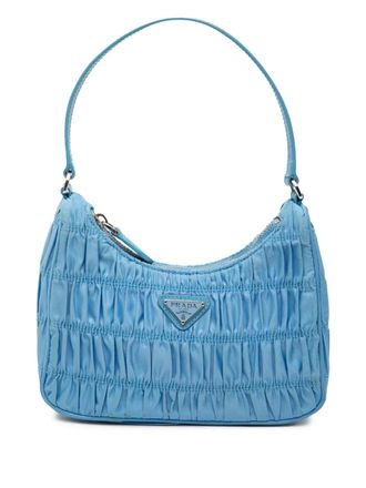 Prada 2019-2025 Tessuto Gaufre Re Edition shoulder bag - Blue
