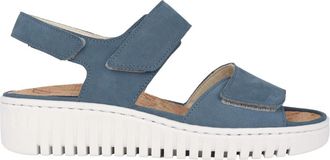 Waldl&auml;ufer Sandaal met brede pasvorm - Dames - Sleehakken - Blauw - 37 1/2 EU - Leer - Schoenen
