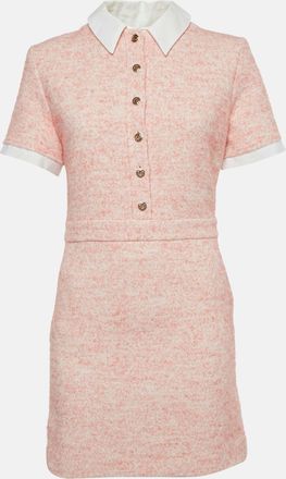 Maje Pink Collared Tweed Mini Dress