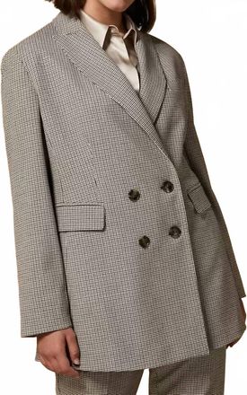 Marina Rinaldi Castagna Double Breasted Coat In Ice Beige