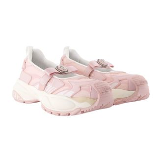 Versace Womens Mary Jane Sneaker Flat Pink Synthetic