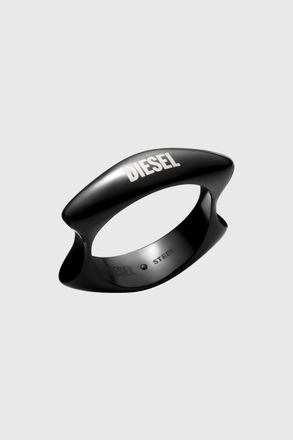 Diesel Black stainless steel band ring - Rings - Unisex - Black