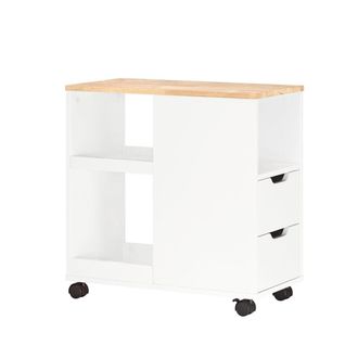 SoBuy Mesa auxiliar soporte para impresora de archivador blanco