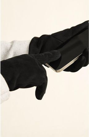 Lands End Suede Tech Gloves in Black at Nordstrom, Size X-Large