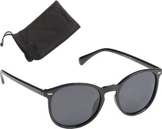 Eyelevel Womens CHRISSIE CHRISSIE Round Polarized Sunglasses 52, Shiny Black