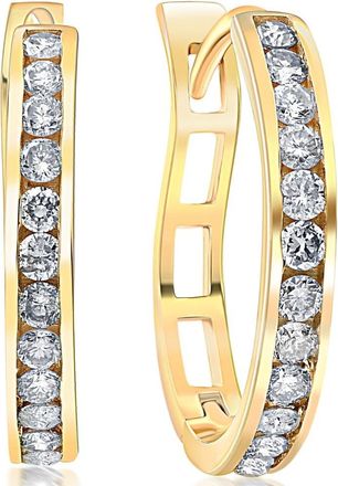 Pompeii3 1/2Ct Diamond Hoops in 10k White or Yellow Gold