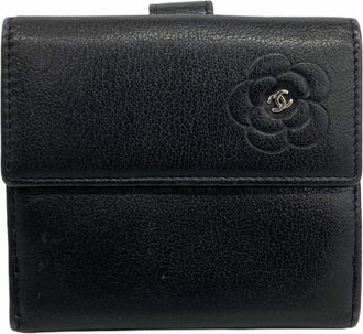 Chanel Black Leather Wallet (Bi-Fold) (Pre-Owned)