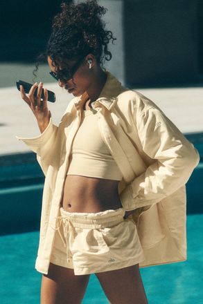 Alo | Socialite Shacket Jacket in Candlelight Yellow, Size: Medium