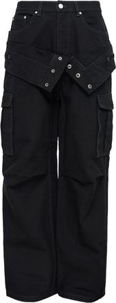 Andersson Bell double-waist cargo jeans - unisex - Cotton - 28 - Black