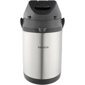 Pioneer Authentic Jeans Flasks Airpot in acciaio inox per acqua calda e fredda, per t&egrave;, caff&egrave;, conferenze, eventi, 3 litri, argento (SS30HC)