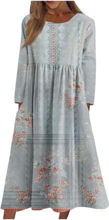 Generic Ladies Casual Dresses Modest Loose Dress for Women Elegant Long Skirts Plus Size Casual Dress for Women Fall Winter