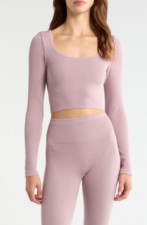 Lunya Seamless Flow Long Sleeve Pajama Top in Frosted Crocus at Nordstrom, Size X-Small