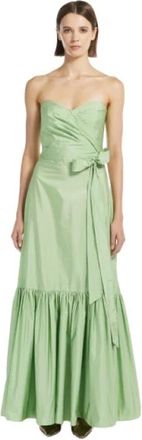 Max Mara Elegante Array Jurk - Dames - Maxi kleedjes - Groen - M - Kleedjes