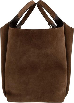 Tod's T Timeless Small Suede Tote - Dames - Schoudertassen - Bruin - ONE Size - Leer - Tassen
