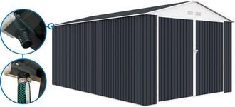 Habitat et Jardin Garage in metallo Houston - 15,36 m&sup2; con grondaia - Antracite